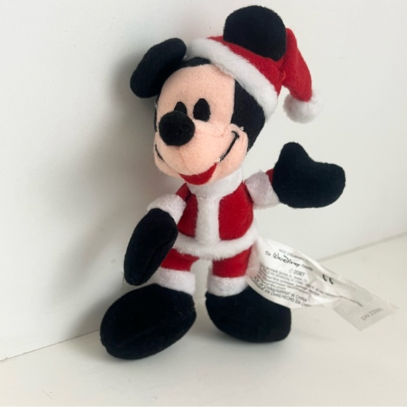 Mickey Mouse Miniature Santa Outfit Stuffed And PVC Pellets Toy - Picture 2 of 11